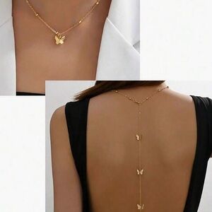 Gold Butterfly Jewelry Set